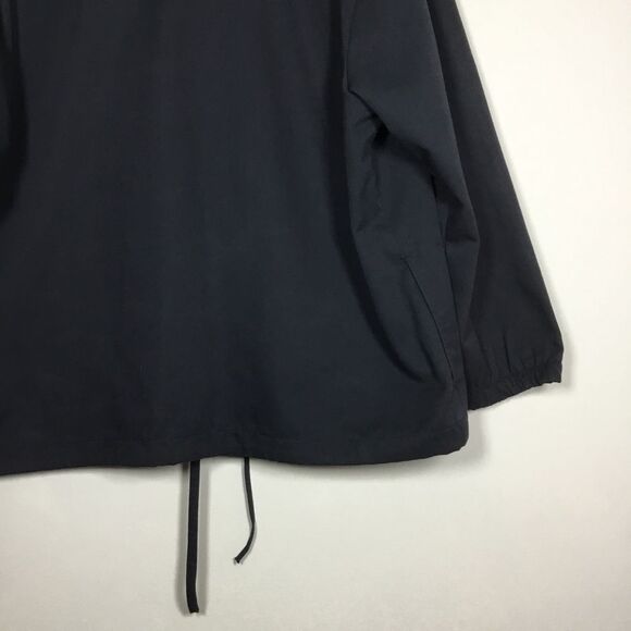 Black jacket with embroidered lighthouses drawstring waist zipper front size L - Picture 9 of 9